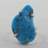 Arizona Turquoise Prong Set Silver Ring