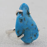 Arizona Turquoise Prong Set Silver Ring