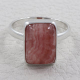 Rhodochrosite Silver Ring