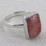 Rhodochrosite Silver Ring