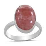 Rhodochrosite Silver Ring