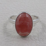 Rhodochrosite Silver Ring