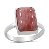 Rhodochrosite Silver Ring