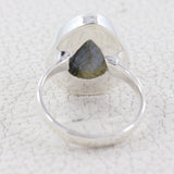 Labradorite Checker Cut Gemstone Silver Handmade Ring