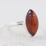 Hessonite (Gomed) Silver Fine Ring