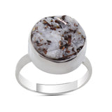 Raw Astrophyllite Gemstone Silver Ring