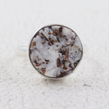 Raw Astrophyllite Gemstone Silver Ring