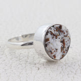 Raw Astrophyllite Gemstone Silver Ring