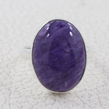 Charoite Gemstone Silver Handmade Ring