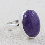 Charoite Gemstone Silver Handmade Ring