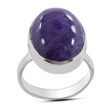 Charoite Gemstone Silver Handmade Ring