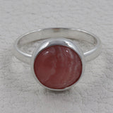 Rhodochrosite Silver Ring