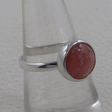 Rhodochrosite Silver Ring