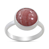 Rhodochrosite Silver Ring