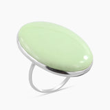 Lemon Chrysoprase Silver Plain Ring
