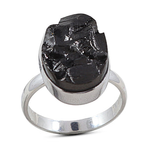 Natural Shungite Silver Ring