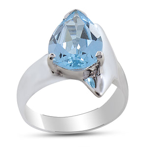 Blue Topaz Silver Rings
