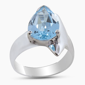Blue Topaz Silver Rings