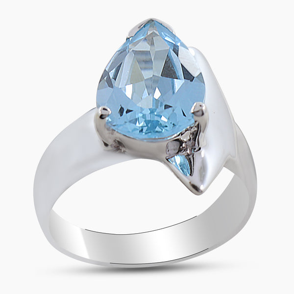 Blue Topaz Silver Rings