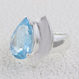 Blue Topaz Silver Ring