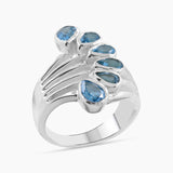 Blue Topaz Silver Rings