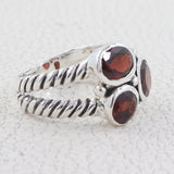 Multi Stone Silver Band Ring