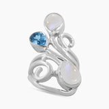Natural Labradorite Silver Rings