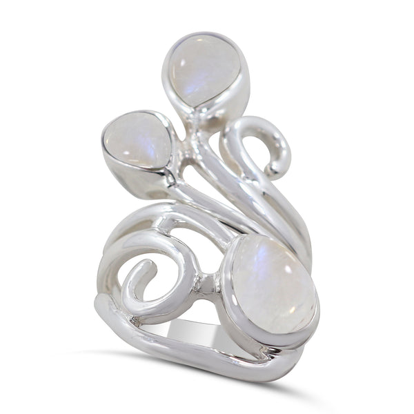 Natural Labradorite Silver Rings