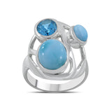 Larimar Silver Ring