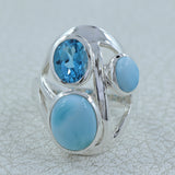 Larimar Silver Ring