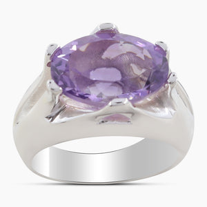 Purple Amethyst Sterling Silver Rings