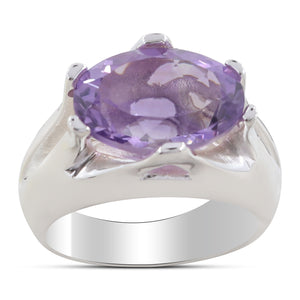 Purple Amethyst Sterling Silver Rings