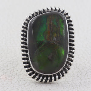 Ammolite 925 sterling silver ring