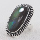 Ammolite  925 sterling silver ring