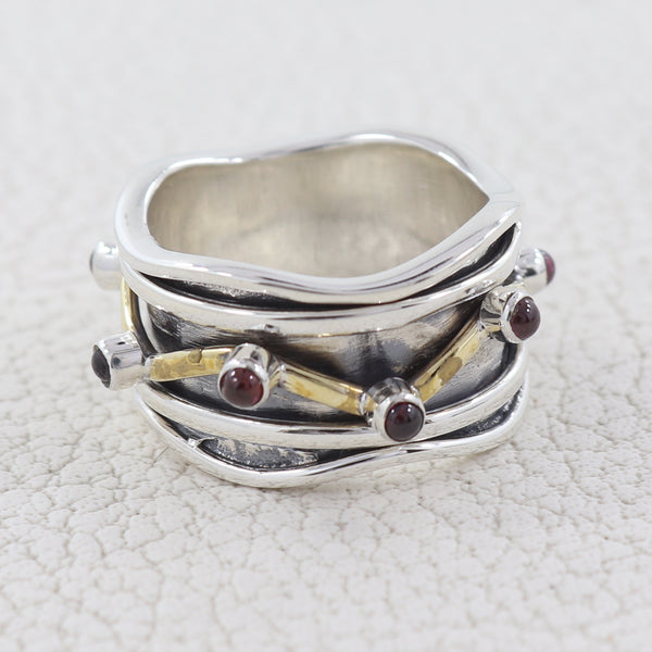 Garnet Ring 925 Sterling Silver