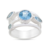 Blue Topaz gemstone  Silver Ring