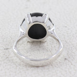 Black Onyx Round Ring-925 Solid Silver Ring