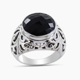 Natural Black Onyx  925 Sterling Silver Rings