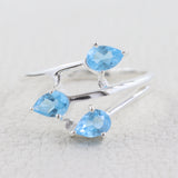 Natural Blue Topaz Silver Ring