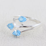 Natural Blue Topaz Silver Ring