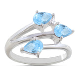 Natural Blue Topaz Silver Ring