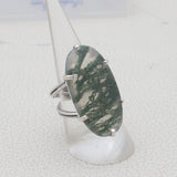 Green Moss Agate Silver Ring