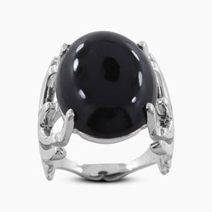 Black Onyx Gemstone Silver Handmade Ring