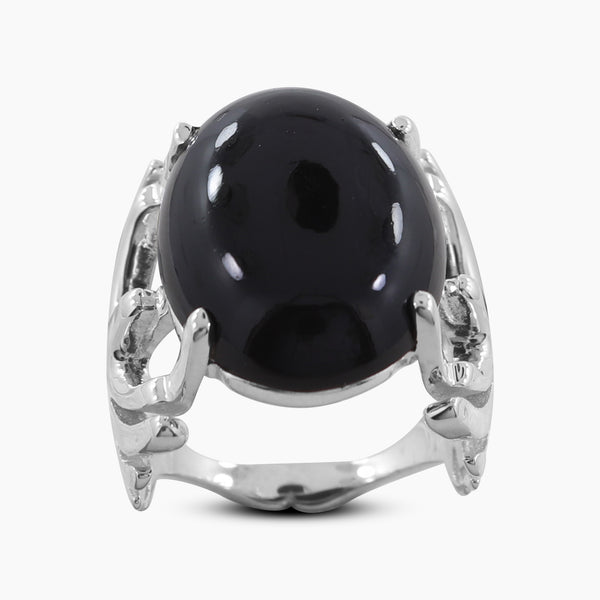 Black Onyx Gemstone Silver Handmade Ring