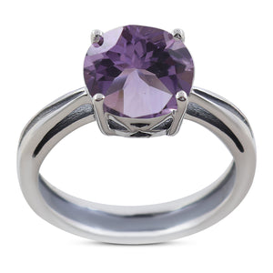Amethyst Birthstone Sterling Silver Rings