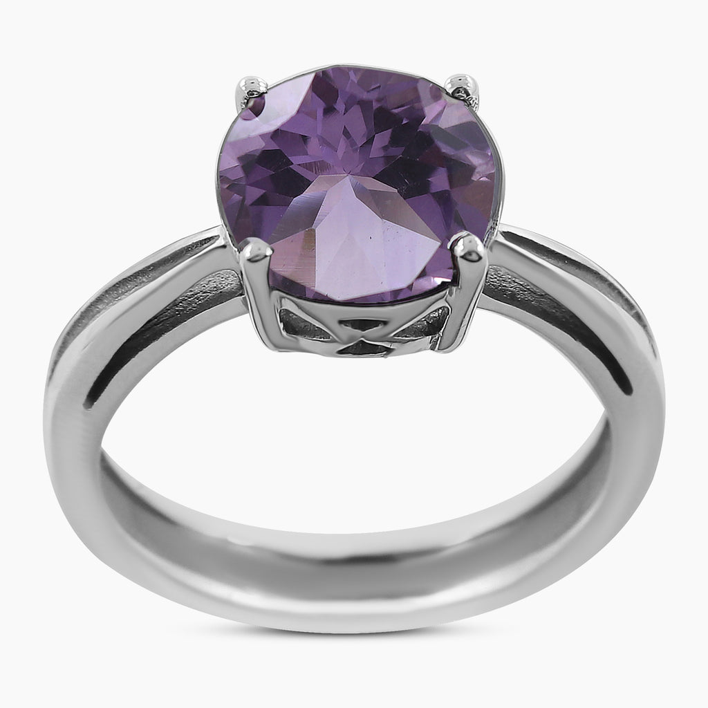 Amethyst Birthstone Sterling Silver Rings