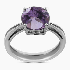 Amethyst Birthstone Sterling Silver Rings