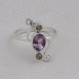 Natural Peridot Gemstone 925 Sterling Silver Ring