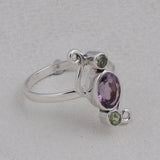 Natural Peridot Gemstone 925 Sterling Silver Ring