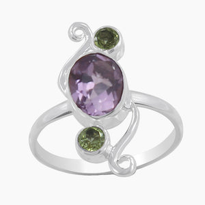925 Sterling Silver Multi Tourmaline Rings